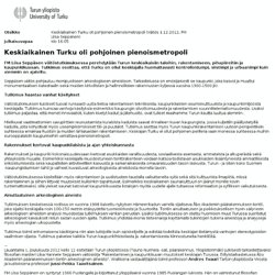 23.11.2012: Keskiaikainen Turku oli pohjoinen pienoismetropoli (Väitös 1.12.2012, FM Liisa Seppänen)