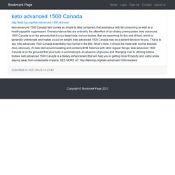 keto advanced 1500 Canada