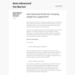 Keto Advanced Fat Burner