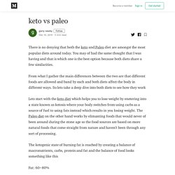 keto vs paleo - garry newby - Medium