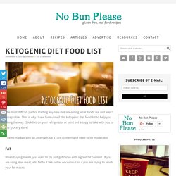 Ketogenic Diet Food List - No Bun Please
