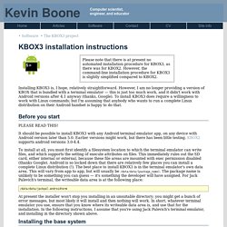 KBox: Installation Instructions (Kevin Boone's Web site)