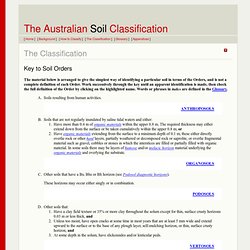 Key to Soil Orders