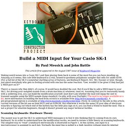 Keyboard Article: MIDI Mod for Casio SK-1
