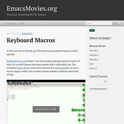 Keyboard macros - EmacsMovies.org