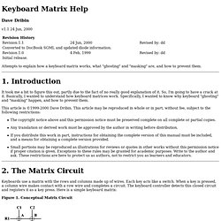 Keyboard Matrix Help