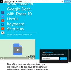 Work Faster in Google Docs with These 10 Useful Keyboard Shortcuts - BetterCloud Monitor