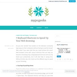 7 Keyboard Shortcuts to Speed Up Your Web Browsing