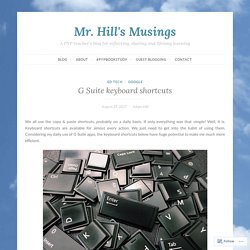 G Suite keyboard shortcuts – Mr. Hill's Musings