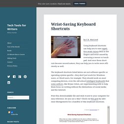 Wrist-Saving Keyboard Shortcuts – Tech Tools for Writers