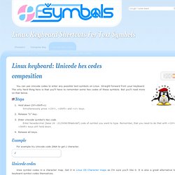 Linux keyboard: Unicode hex codes composition (text symbols)