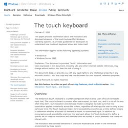 The touch keyboard - Windows app development