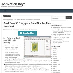 Corel Draw X13 Keygen + Serial Number Free Download