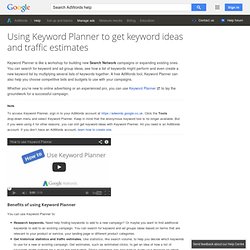 Using the Keyword Tool to get keyword or ad group ideas - AdWords Help