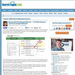 The New Keyword Tool From Google AdWords