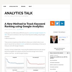 A New Method to Track Keyword Ranking using Google Analytics