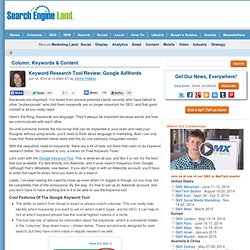 Keyword Research Tool Review: Google AdWords
