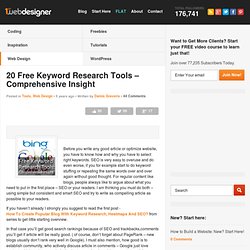 20 Free Keyword Research Tools – Comprehensive Insight