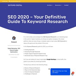 How to do Keyword Research for SEO: 2020 Definitive Guide