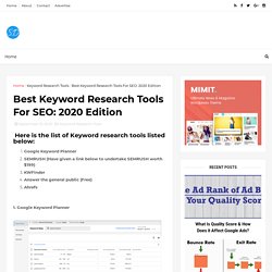 Best Keyword Research Tools For SEO: 2020 Edition - SEO Duke