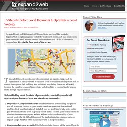 10 Steps to Select Local Keywords & Optimize a Local Website – Part 1