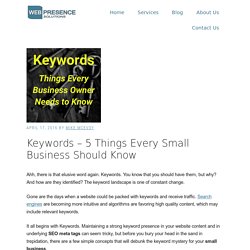 Keywords - 5 Things Every Small Business Should Know