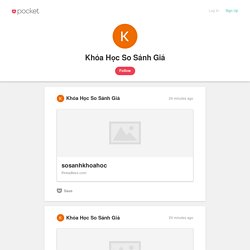 Khóa Học So Sánh Giá on Pocket