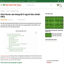 Kích thước sân bóng đá mini 5 người, sân futsal, tiêu chuẩn FIFA