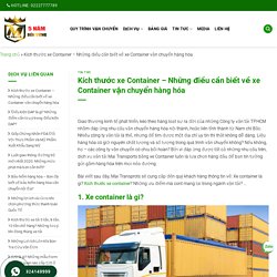 Kích thước xe Container - Những điều cần biết về xe Container chở hàng