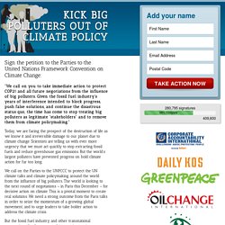 Kick Big Polluters out of Climate Policy