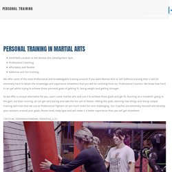 PERSONAL TRAINING – Martial Arts Development
