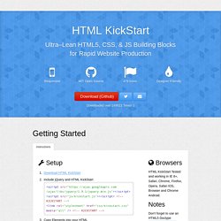HTML KickStart HTML Elements & Documentation