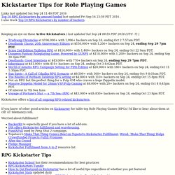 Kickstarter Tips for Role Playing Games