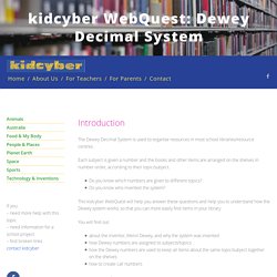 kidcyber WebQuest: Dewey Decimal System — kidcyber