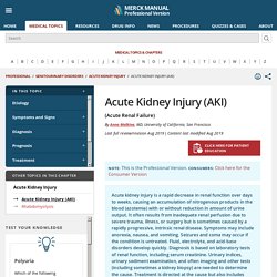 Acute Kidney Injury (AKI) - Genitourinary Disorders
