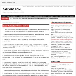 Kids Rules for Online Safety