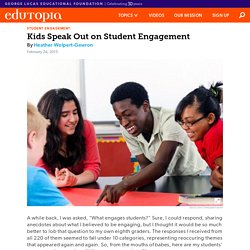 Kids Speak Out on Student Engagement