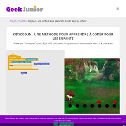 Kidscod.in : une méthode pour apprendre à coder pour les enfants