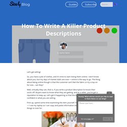 How to Write a Killer Product Descriptions