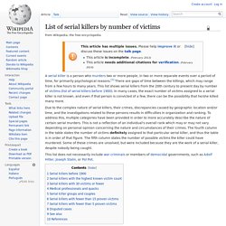 List of serial killers by number of victims