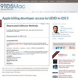 Apple killing developer access to UDID in iOS 5