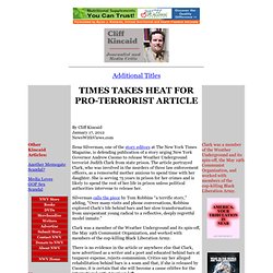 Times Takes Heat for Pro-Terrorist Article