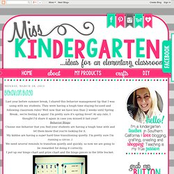 Miss Kindergarten: Behavior Bingo