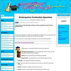 Free Kindergarten Graduation Speeches