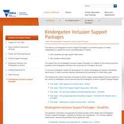 Kindergarten Inclusion Support Packages