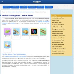 Free Kindergarten Lesson Plans – Online Lesson Plans for Kindergarteners
