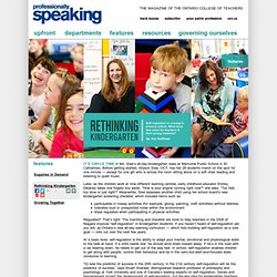 Rethinking Kindergarten - Professionally Speaking - June 2012
