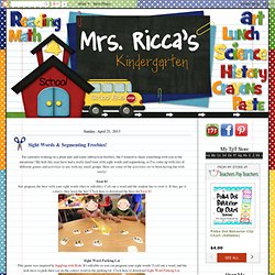 Mrs. Ricca's Kindergarten: Sight Words & Segmenting Freebies!