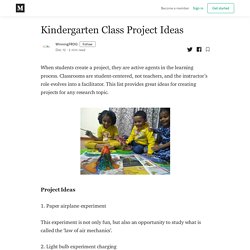 Kindergarten Class Project Ideas