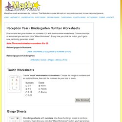 Kindergarten Number Worksheets « Math Worksheet Wizard
